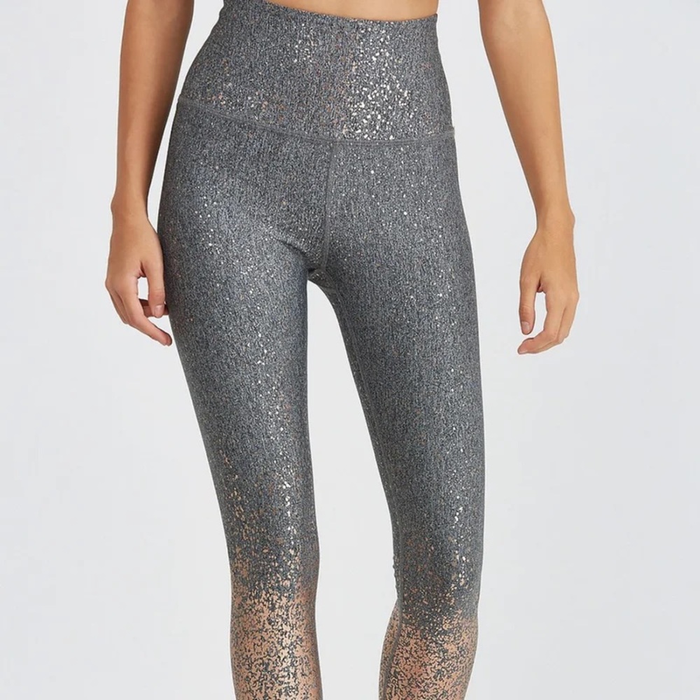 Beyond Yoga alloy foil gold leggings